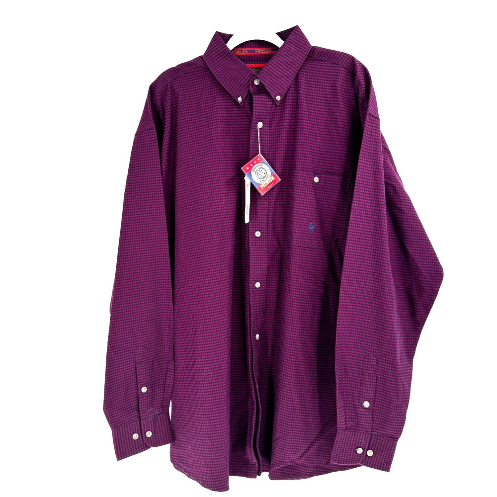 Wrangler 20X Western Gingham Shirt Men's XXL Burgundy Check Cowboy Rodeo NEW